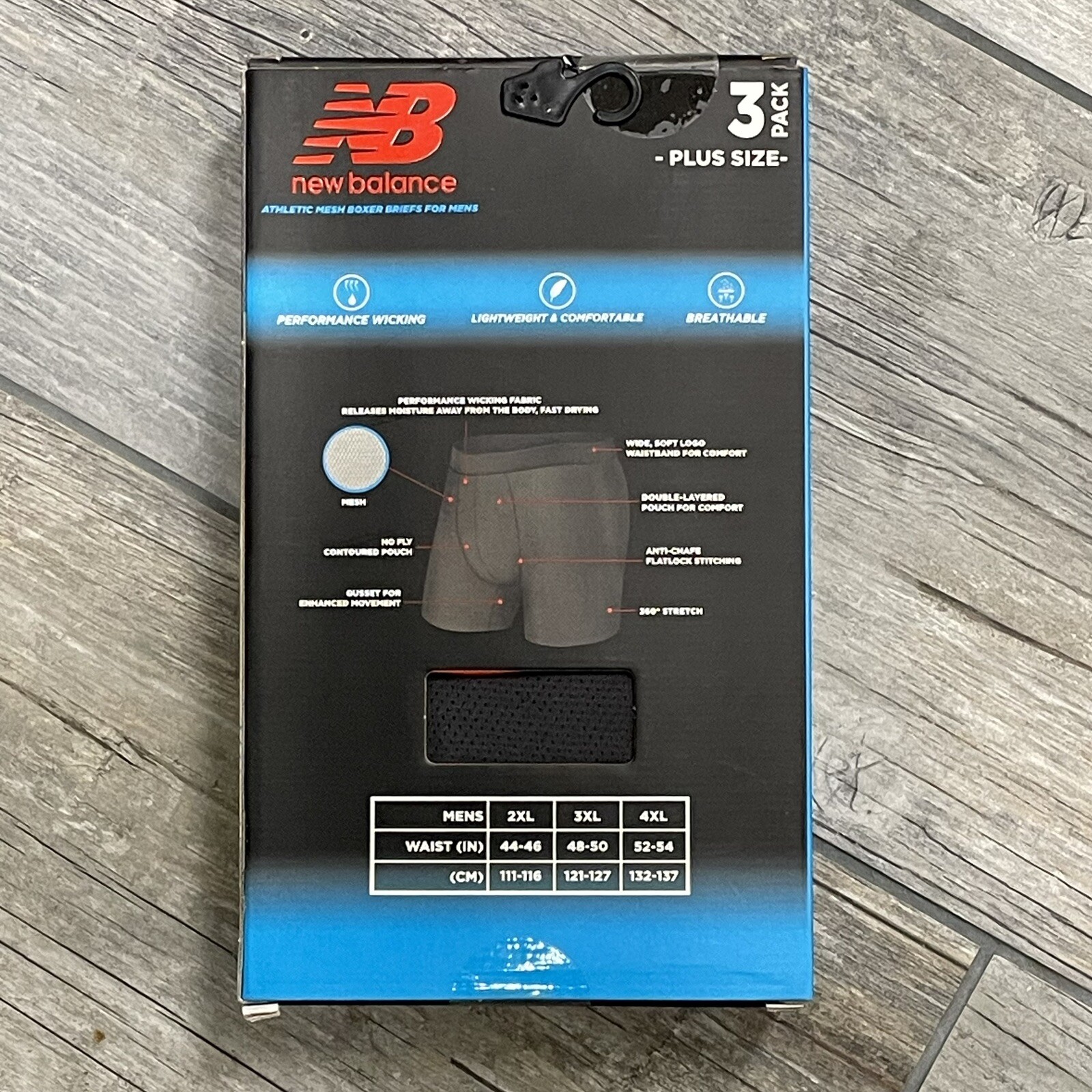 New Balance Athletic Mesh Boxer Briefs Big & Tall Men’s Size 4XL 3 Pack