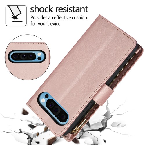 For Google Pixel 9A/9Pro XL/9Pro/9/8/7 PU Leather Flip Stand Zipper Wallet Case - Picture 64 of 89