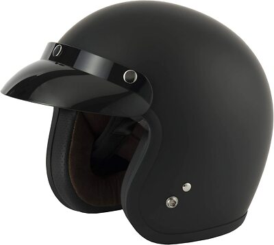 VCAN H541 SLIM OPEN FACE SCOOTER MOTORBIKE JET RETRO HELMET MATT BLACK