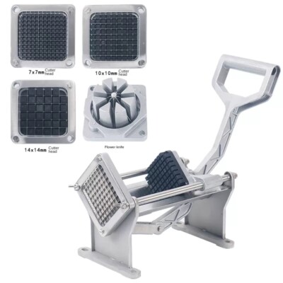 Commercial Potato French Fries Apple Fruit Vegetable Cutter Slicer w/ 4 Blade