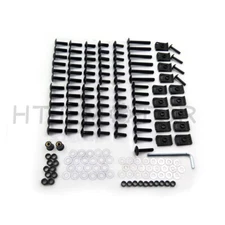 Black Motorcycle Sportbike Complete Fairing Bolts Kit Fastener Clips Screws New