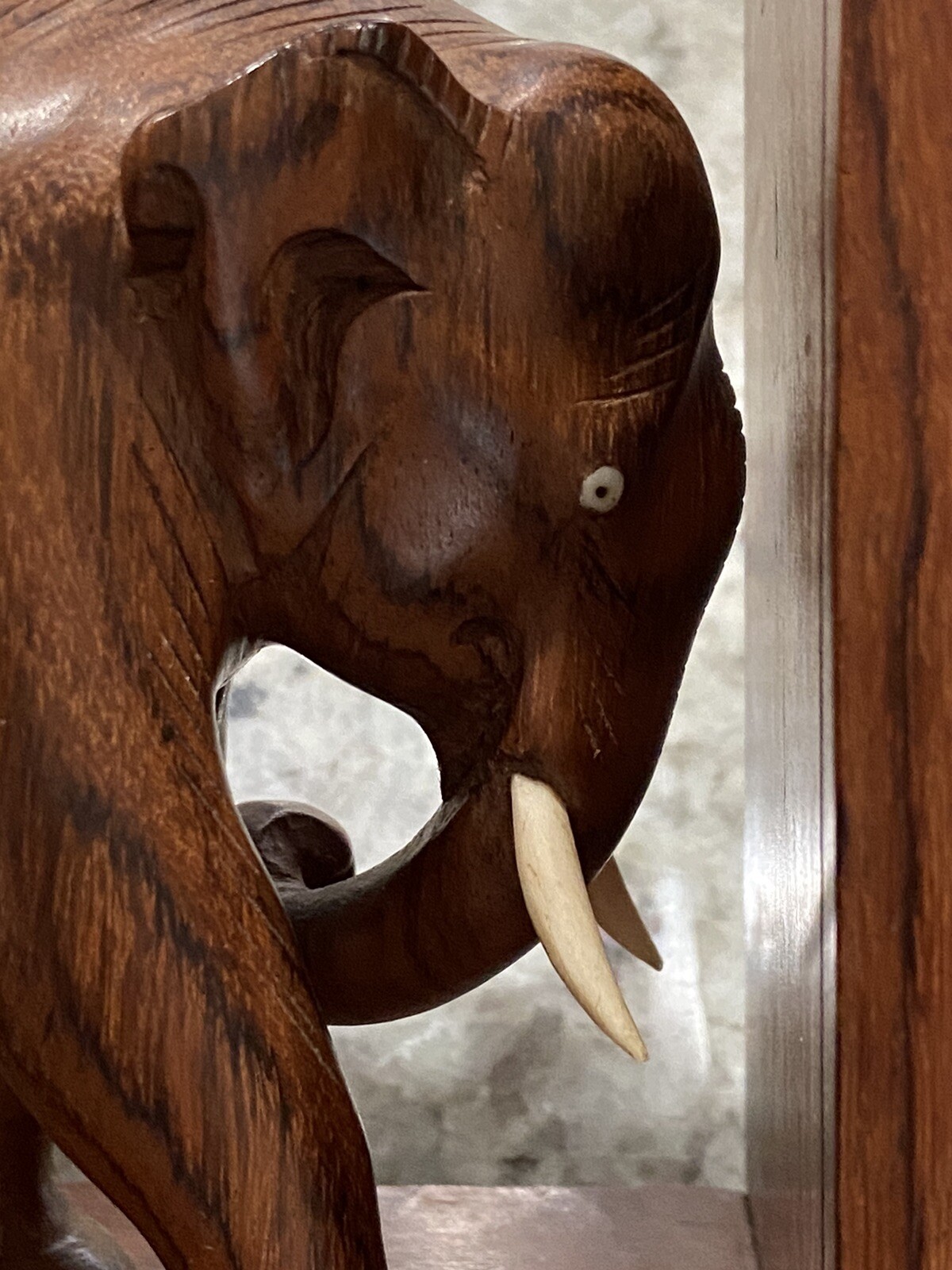 Pair of Vintage Carved Wooden Elephant Bookends Complete with Tusks eBay