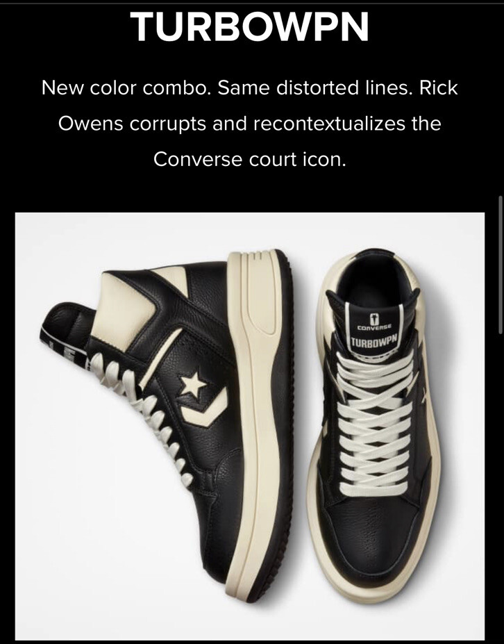 rick owens converse ブラックエナメル Converse Rick Owens x TURBODRK Chuck 70 Hi Black Lacquer