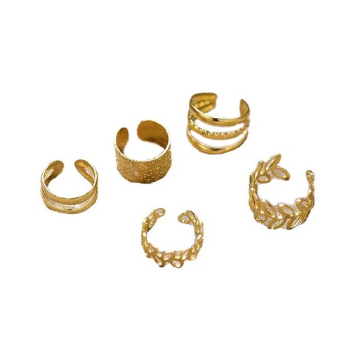 5Pcs/Set Of Simple Personality Ear Cuff Alloy Jewelry Classic Ear Accessories-_
