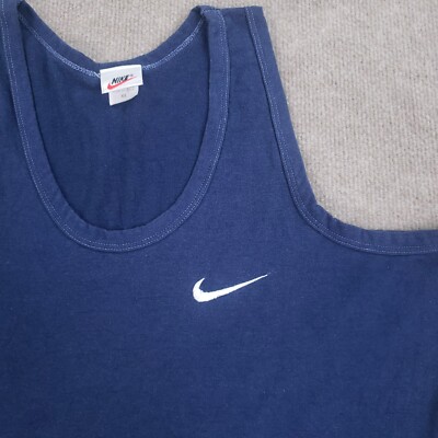 Vintage Nike Tank Top Shirt Mens Size XL Blue 80s 90s USA Made 