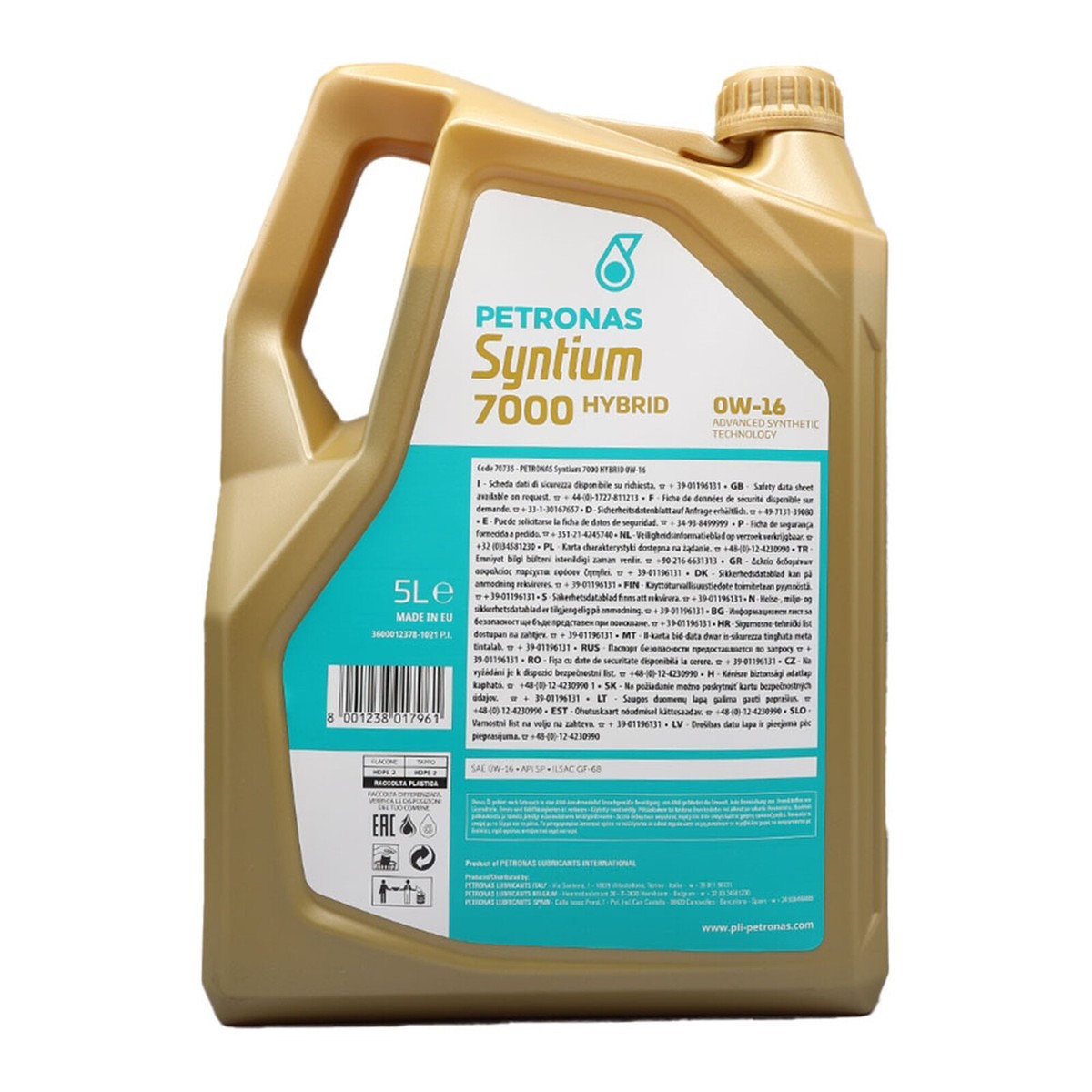 PETRONAS Syntium 7000 Hybrid 0W-16 Fully Synthetic Car Engine Oil