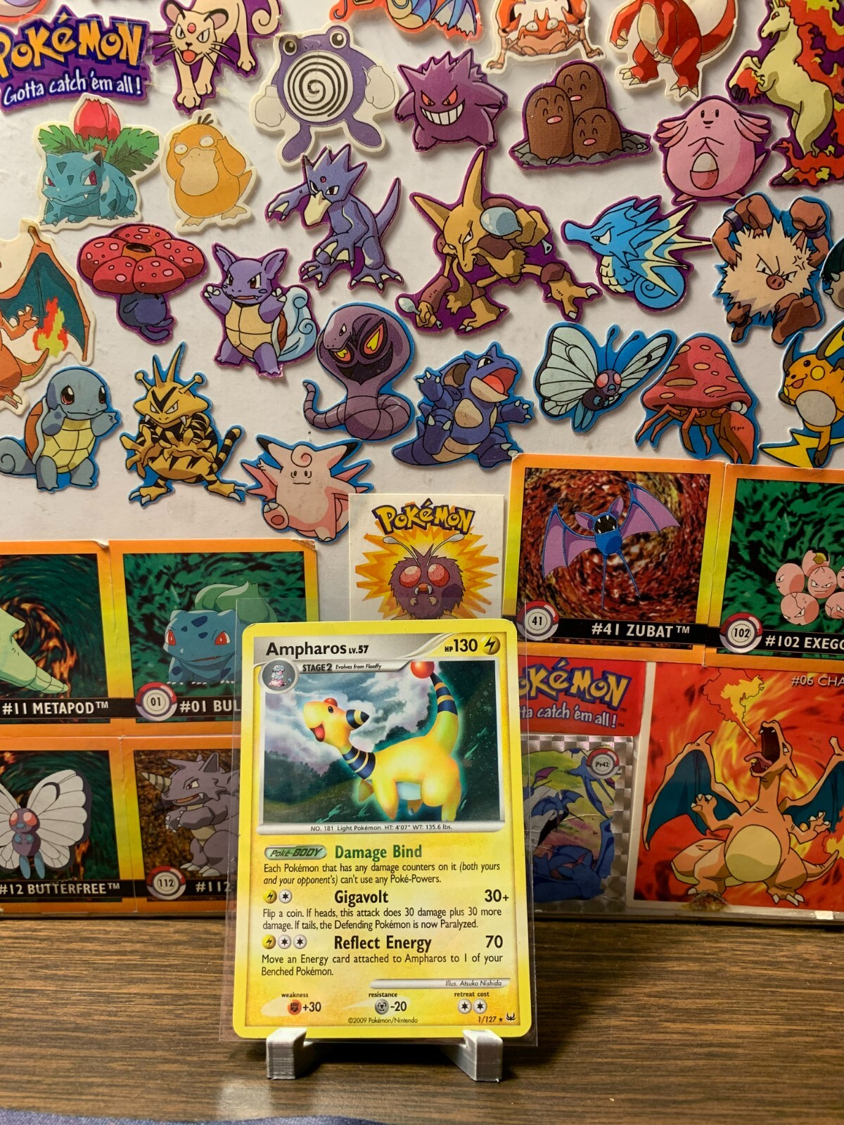 Pokemon AMPHAROS 1/127 RARE HOLO - Platinum 2009 TCG - LP