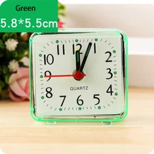 Square Small Bed Compact Travel Quartz Beep Alarm Clock Cute Portable     