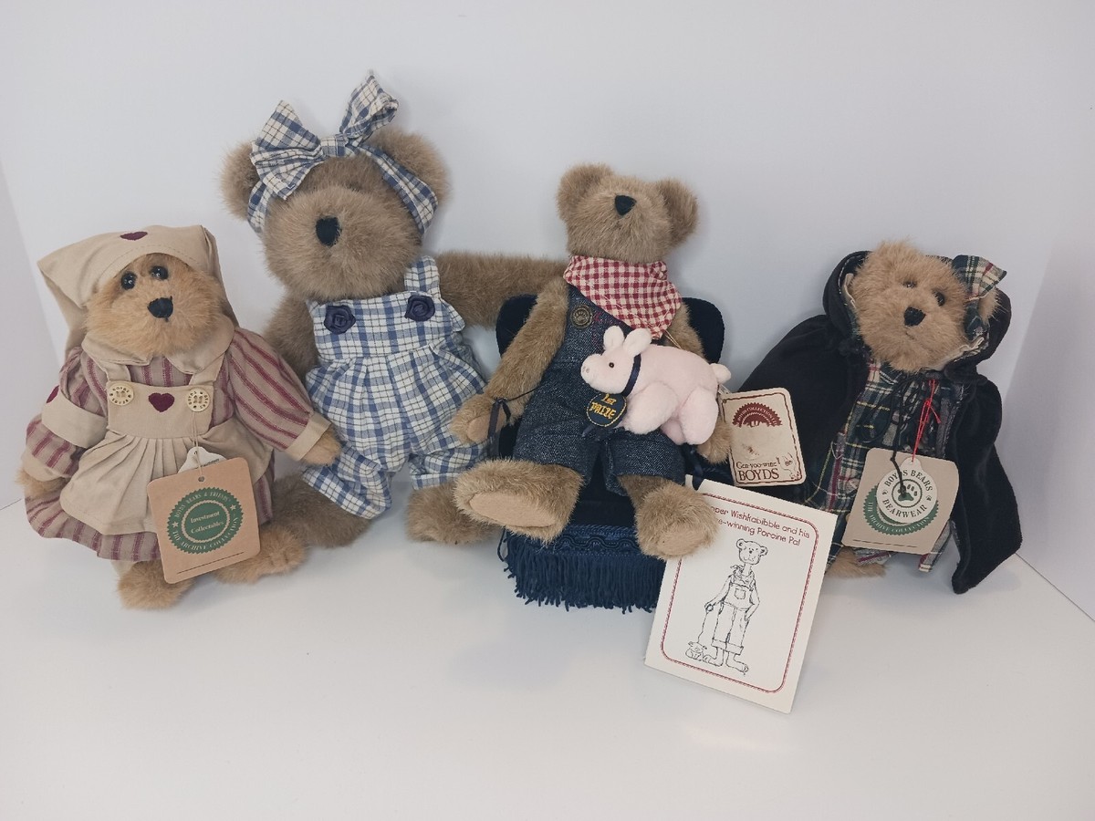 Lot of 4 Boyds Bears & Friends Plush w/ Chair Cooper Wishkabibble
