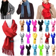 Unisex Winter 100% Cashmere Plain Solid Scarf Scotland Made Scarves Wool Wrap