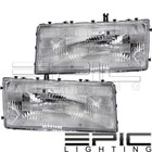 Left Right Pair Head Lamps for 89-94 Chrysler Lebaron Dodge Spirit Acclaim (For: Plymouth Acclaim)