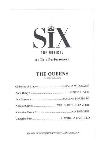 Six April 2022 Playbill Broadway in Chicago - Picture 2 of 2