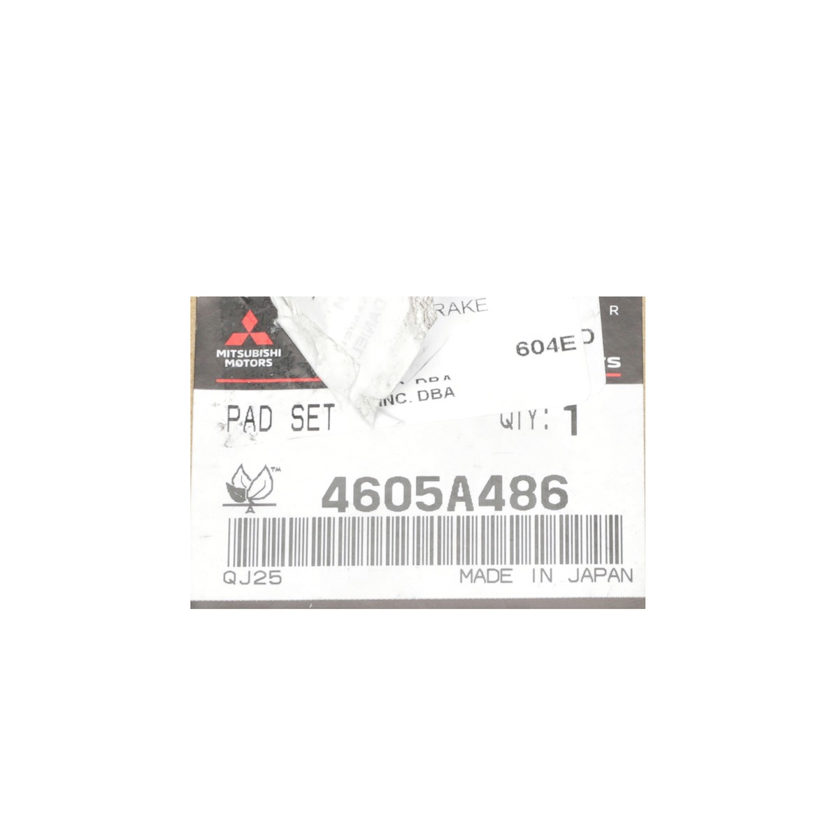 Genuine MITSUBISHI part 4605A486 Brake Pad Set, disc brake