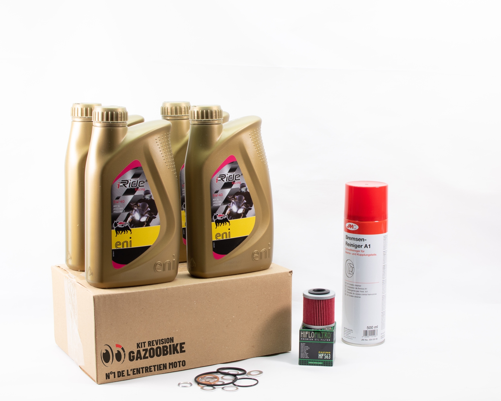 Kit vidange Aprilia RX 125 évitant la surchauffe moteur avec l'huile Eni 5W40