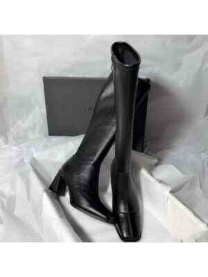 Stiefel Frau Up Knie Absatz Eckig 7 CM Schwarz Leder Kunststoff 71277