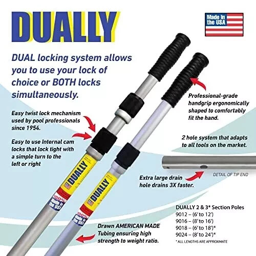 Dually Series Skimlite's 6' to 12' Tele Pole # 9012, New