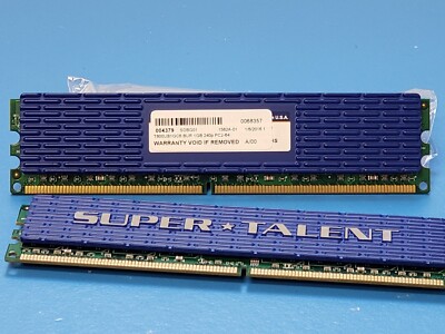 Super Talent BUR T800UB1GC6 DDR2-800 1Gb 240p 2Rx8 PC2-6400 16c 64x8 CL6 Blue