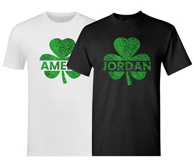 Personalisierte T-Shirts Kleeblatt St Patricks Day Irish Paddys individueller Name Irland