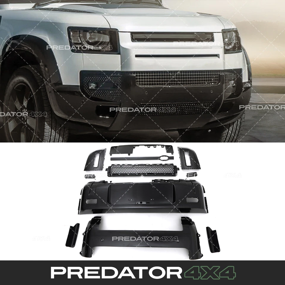 BLACK PACK FRONT REAR BUMPER TOW BAR KIT FOR LAND ROVER DEFENDER L663 90 110 20+