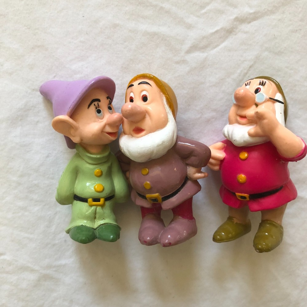 Walt Disney Snow White Dwarfs Mattel Figurines lot of 3 Vintage