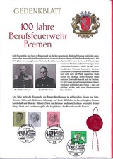 Gedenkblatt 100 Jahre Berufsfeuerwehr Bremen 1970 (2)