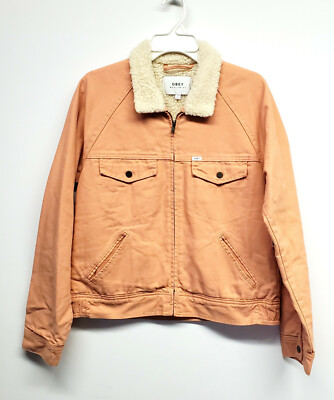 OBEY Women's JEANNE Sherpa Jacket - Dusty Coral - Small - NWT SUPER SALE