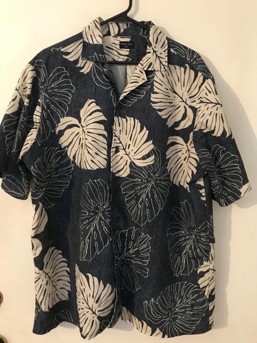 2XL Men's TROPICAL STORM Vintage Blue & White Floral Hawaiian Shirt NEVER WORN