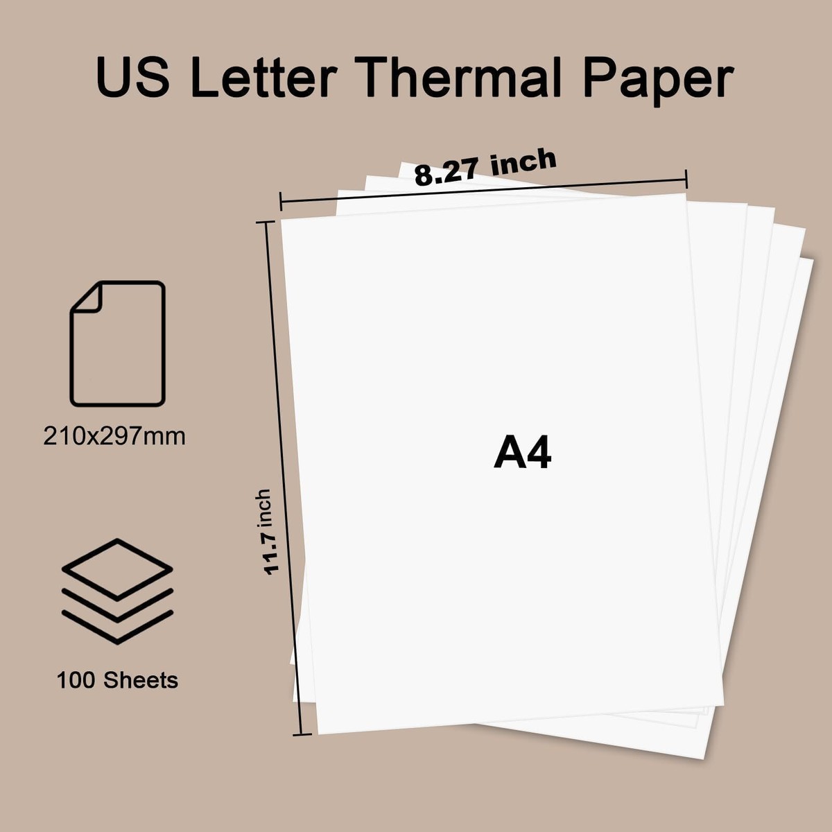 Gloryang Thermal Printer Paper 100 Sheets A4 Thermal Paper (Folded) - No  Ink Needed For S, Perfect For Receipts & Labels Portable Printer