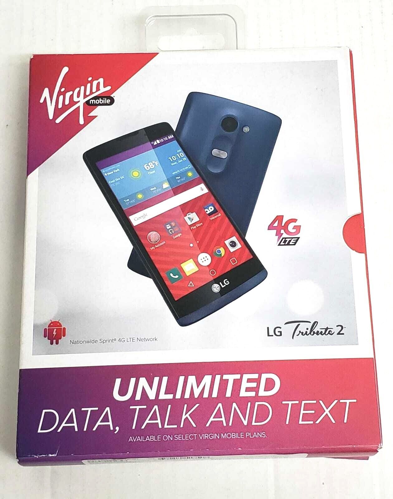Virgin Mobile - LG Tribute 2 with 8GB Memory Prepaid Cell Phone - Blue