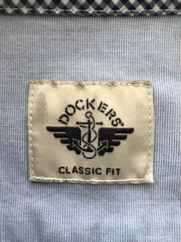 DOCKERS  EUC Button-Down Blue White Check Cotton … - image 2