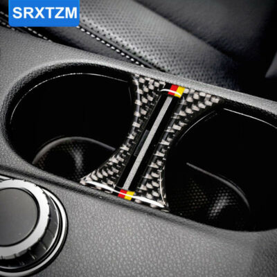 Carbon Fiber Water Cup Holder Sticker For Mercedes-Benz A Class 13-18 CLA GLA