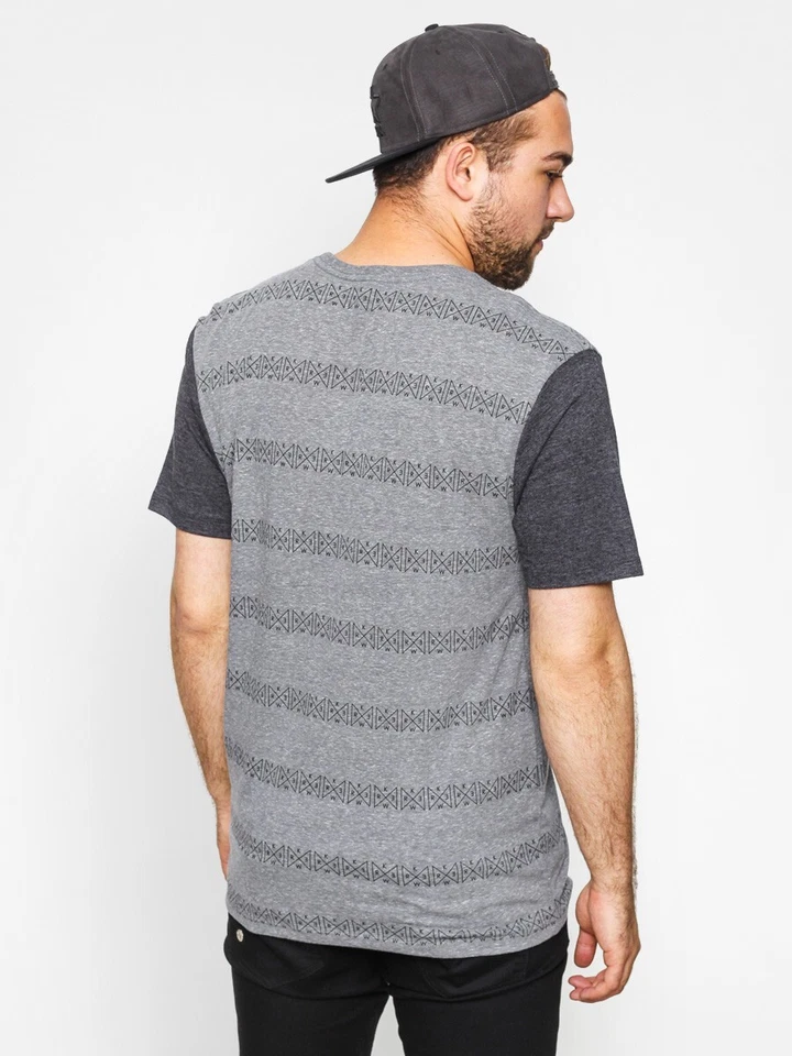 Kr3w Mens Triad Stripe S/S T-Shirt Grey Size Medium - Изображение 2 из 4