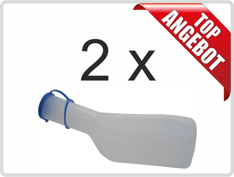SANI-ALT 2x Urinflaschen 1 Liter, mit Deckel, autoklavierbar