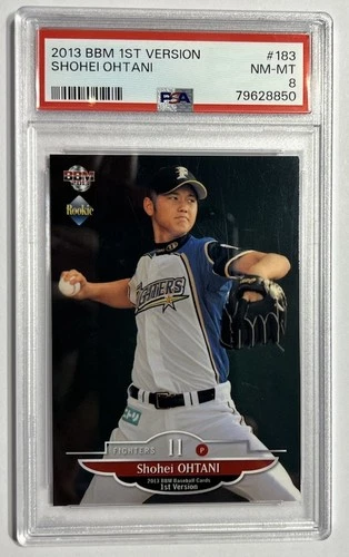 2013 BBM 1ST VERSION SHOHEI OHTANI #183 ROOKIE CARD RC PSA 8 Red Wing ReGradable