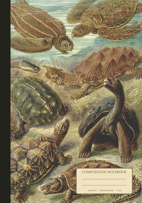 Ocean Composition Notebook College Ruled - Ernst Haeckel, Sea Turtles: Vintage B