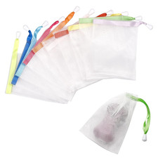 10 PCS Mesh Soap Bags Exfoliating Soap Saver Pouch Drawstring Shower Set Pack10S