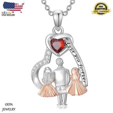 Father Daughter Necklace 925 Sterling Silver Heart Necklace Father Jewelry Gift