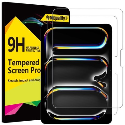 4youquality [2er Pack Displayschutzfolie für iPad Pro 11 Zoll M5/M4 Transparent