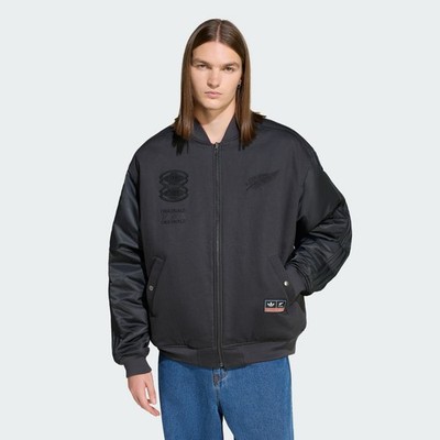 adidas men adidas Originals & All Blacks Reversible Team Bomber Jacket