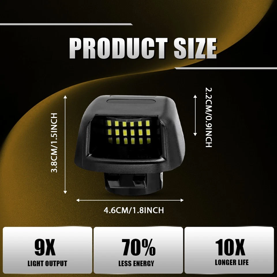 2x LED Plate License Light w/ Socket Harness 12V For 2007-2019 Nissan Frontier - Image 3 of 4