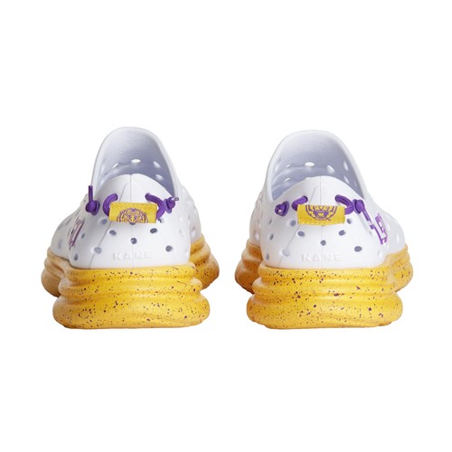 Unisex Kane Footwear White LSU Tigers Speckle Recovery Shoes - Picture 3 of 5