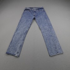 Vintage Levis Jeans Mens 34x32 Blue Denim 501 Button Fly Acid Wash 80s USA Made