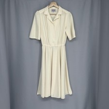 Vintage California Looks Dress Womens Medium A-Line Midi Button Up Made USA 80s