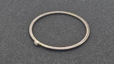 David Yurman 925 Sterling Silver Confetti Diamond Cable Bangle Bracelet