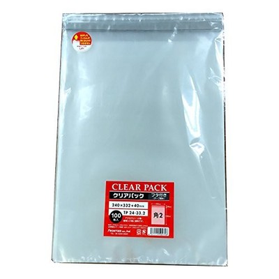 Kakukei OPP Clear Pack Bags with Lids and Tape 30μ 100 Bags TP24-33.2from JP