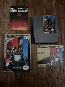 NINTENDO NES NOBUNAGA'S AMBITION KOEI COMPLETE W/ BOX & INSTRUCTIONS & Poster