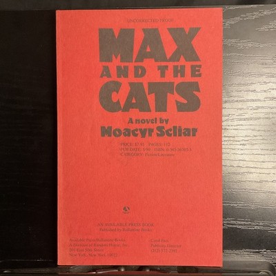 Max and the Cats Moacyr Scliar Uncorrected Proof ARC First American Edition 1990