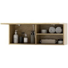HOMCOM Armadietto Bagno Pensile con Anta a Ribalta e Ripiani, 80x25x30cm