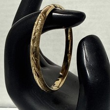 VINTAGE ORNATE 14K GOLD CHILD BABY BRACELET 5.25IN BANGLE OPENS 4.6 GRAMS BJ