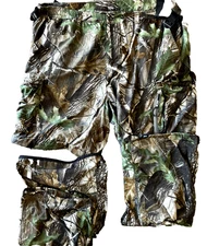 Realtree Pro Series Camo Cargo Pocketed Pants By Whitewater Mens XL Zip Off Legs